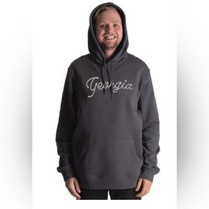 NWT Home Free Georgia Script Hoodie Charcoal Gray Men’s Medium Relaxed Fit